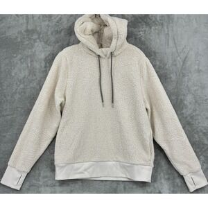 Athleta Sweatshirt Medium Pullover Tugga Sherpa Pockets Outdoor Hoodie Cream